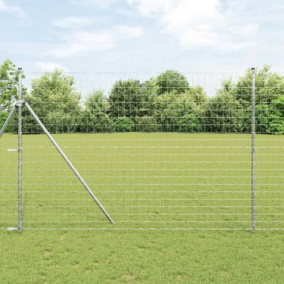 vidaXL Euro Hejn 1,5 x 10 m Sølv PVC-belagt jern