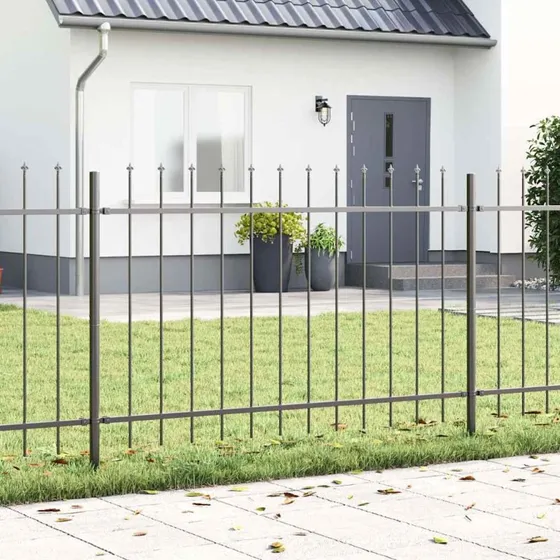 vidaXL Havehegn Woerden Grå 1,7 x 0,8 m Pulverlakeret Stål