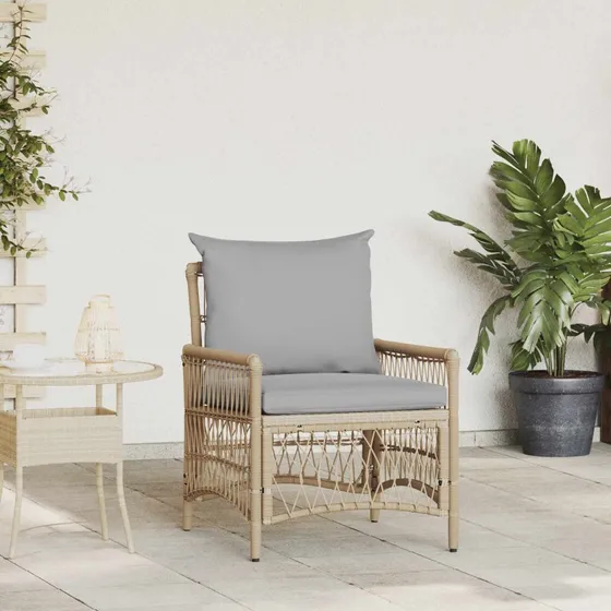 vidaXL Have Stol Beige 73x61x77 cm polyrattan