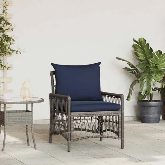 vidaXL Have Stol Grå 73x61x77 cm Poly Rattan