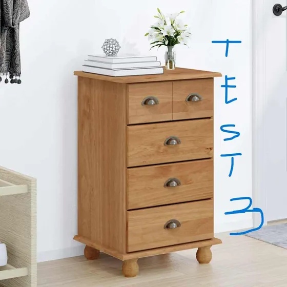 vidaXL Skuffeskab ASKIM Brun 45,8 x 40 x 79 cm Massivt fyrretræ