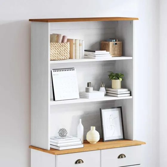 vidaXL Skab ASKIM 91 x 30 x 104 cm Hvidt Massivt Fyrretræ