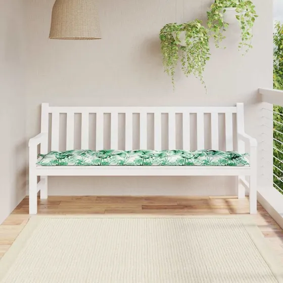 vidaXL Hynde til Havebænk 180x50x7 cm, Oxfordstof, Bladmønster