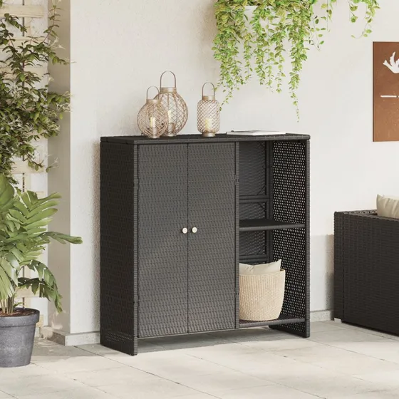 vidaXL Opbevaringsskab med hylde, Sort 100 x 36 x 102 cm