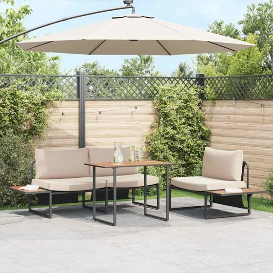 vidaXL Havemøbel Bord Brun 100x55x70 cm Træ & Stål