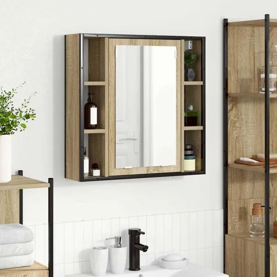 vidaXL Spejlskab Sonoma Ege 60x16x60 cm Konstrueret Træ