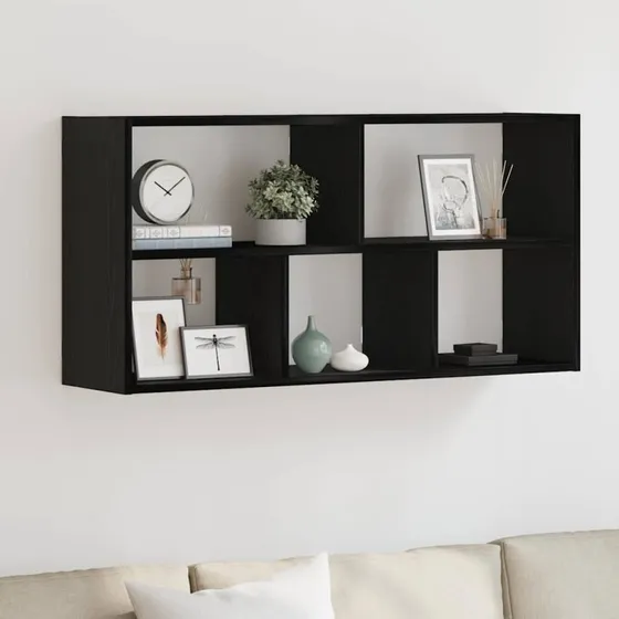 vidaXL Væghylde 100x25x50 cm Konstrueret Træ Sort