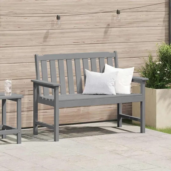 vidaXL Havebænk Lysegrå 120 x 59 x 88 cm HDPE