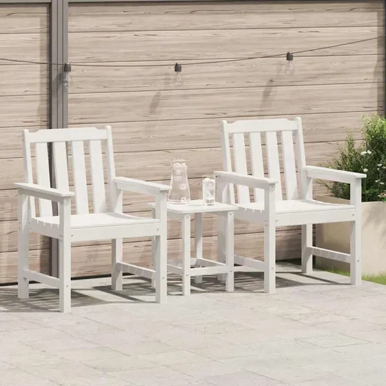 vidaXL Havemøbel 2-pces spisestol Hvid 65,5 x 59 x 88 cm HDPE
