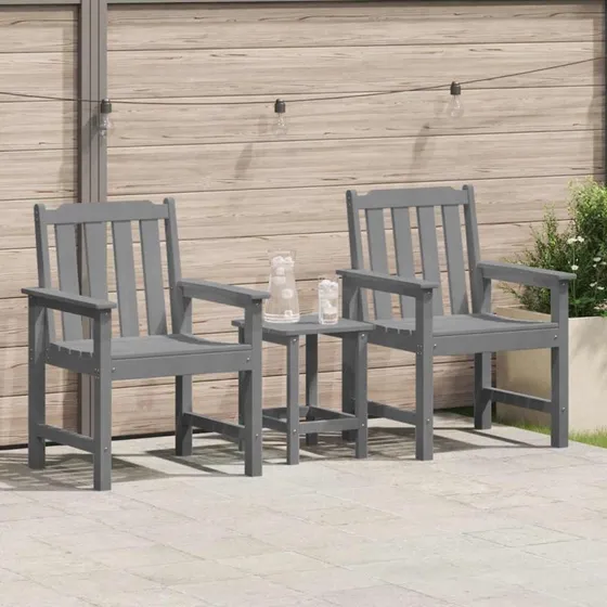 vidaXL Havemøbel Spise Stol 2 stk Lysegrå 65,5 x 59 x 88 cm HDPE
