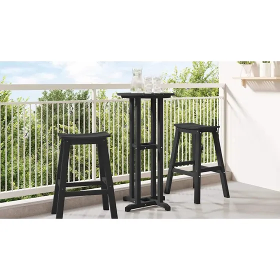 vidaXL Barbord Sort 55 x 55 x 107 cm HDPE
