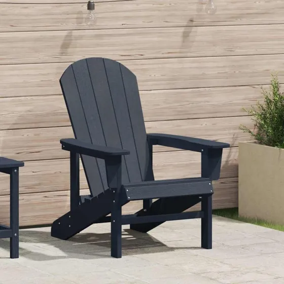 vidaXL Adirondack-stol Mørkeblå 82x74x92 cm HDPE