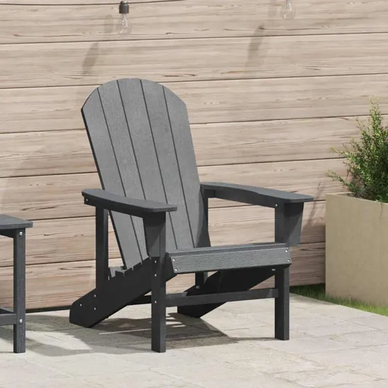 vidaXL Adirondack-stol Lysegrå 82x74x92 cm HDPE