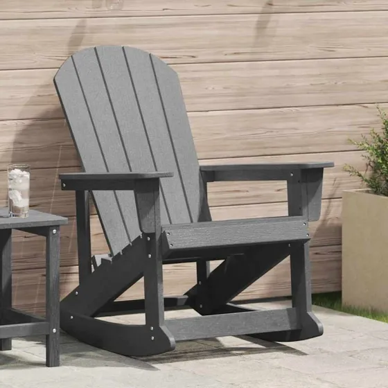 vidaXL Adirondack gyngestol Lysegrå 92 x 73,5 x 92 cm HDPE