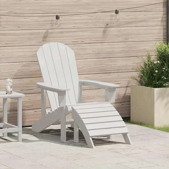 vidaXL Adirondack-stol Hvid 82x74x92 cm HDPE