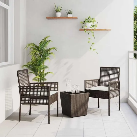 vidaXL Have Bistro Sæt 3 pc Brun Poly Rattan