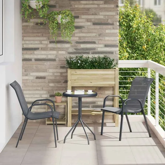 vidaXL Have Bistro Sæt 3 stk Grå Stål