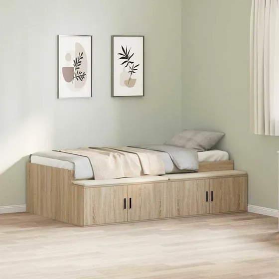 vidaXL Sengestel med skuffe 80 x 200 cm Sonoma eg Konstrueret træ