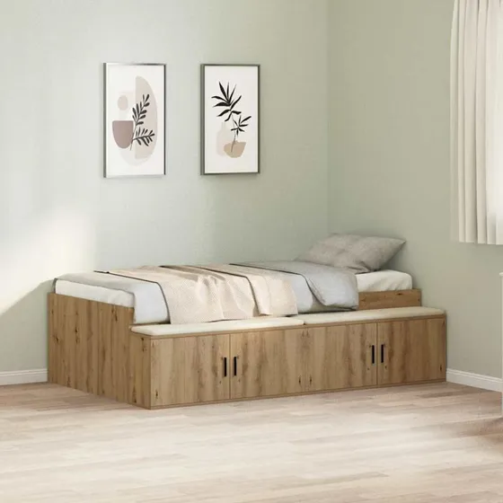 vidaXL Sengestel Artisan Egetræ 80 x 200 cm med skuffe