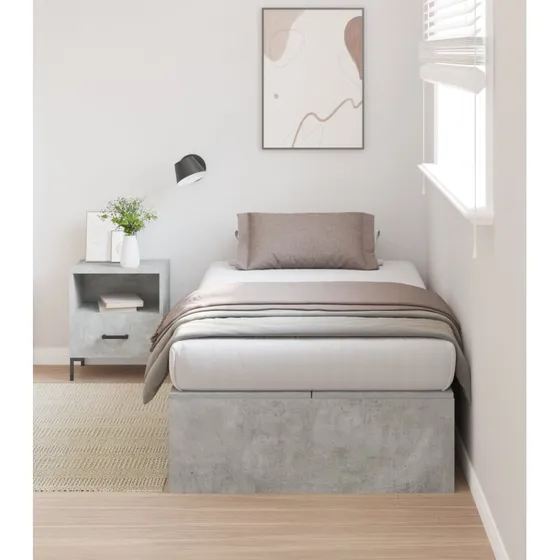 Sengestel Betongrå 90x190 cm med Opbevaring