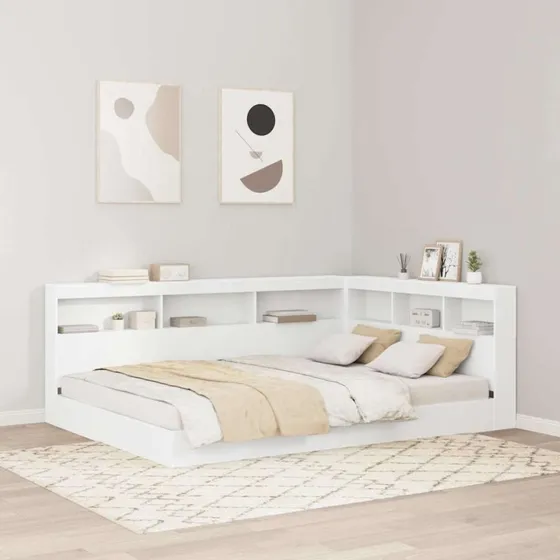 vidaXL Opbevaringshovedgavl Hvid 150 cm Konstrueret Træ