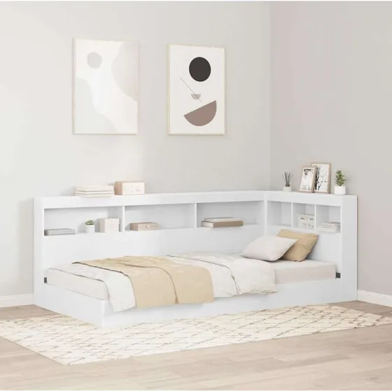 vidaXL Opbevaringshovedgavl Hvid 90 cm Konstrueret Træ