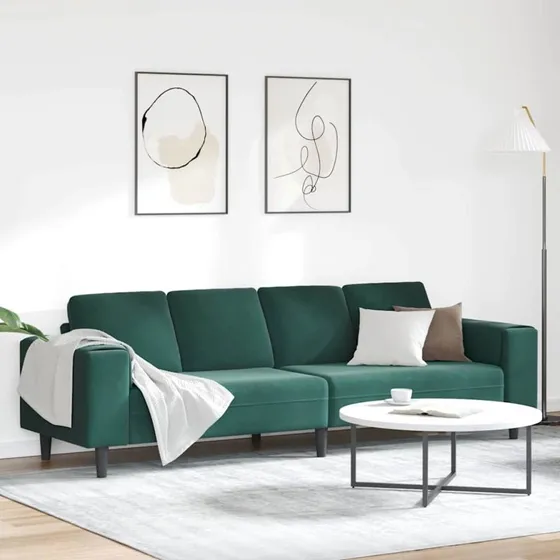 vidaXL Stue Sofa Mørkegrøn 250x77x76 cm