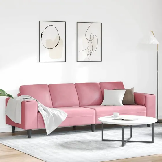 vidaXL Stue Sofa Lyserød 250x77x76 cm