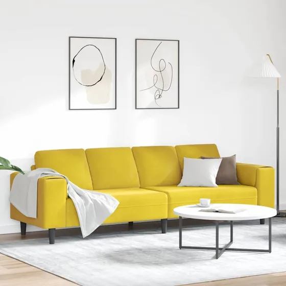 vidaXL Gul Sofa 250x77x76 cm Fløjl