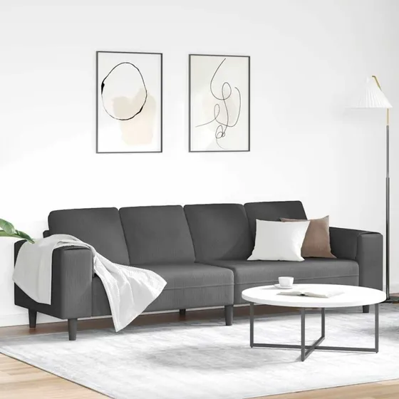vidaXL Mørkegrå Sofa 250x77x76 cm Corduroy Stof
