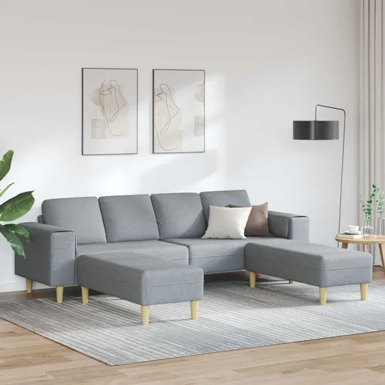 vidaXL 3-delig stue sofa lysegrå polyester