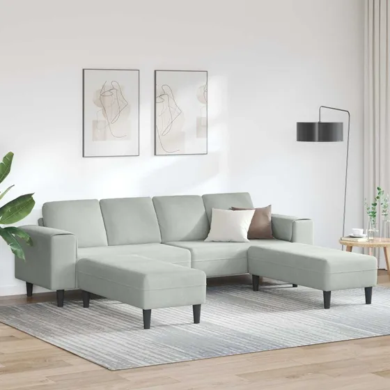 vidaXL Stue Sofa 3-pc Lysegrå 250x188x76 cm