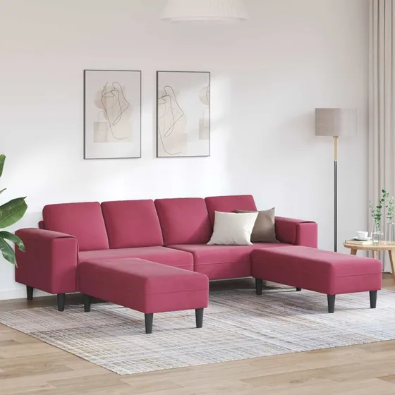 vidaXL Stue Sofa 3-del 250x188x76 cm Vinrød
