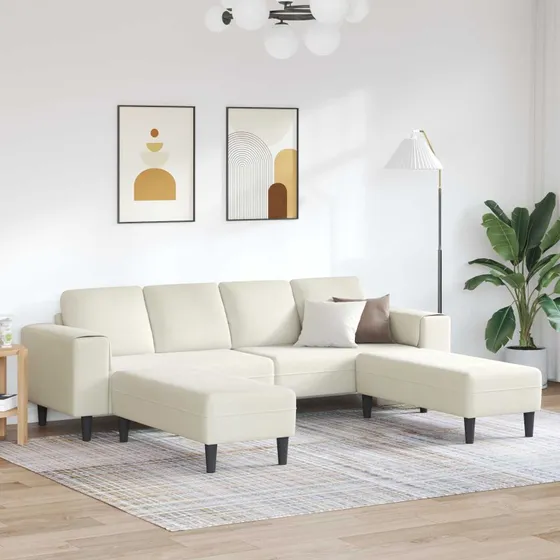 vidaXL Stue Sofa 3-delig Creme 250x188x76 cm