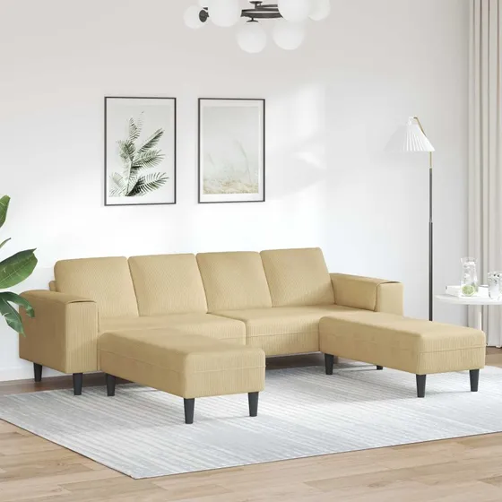 vidaXL Sofa Grågrøn 250x188x76 cm Corduroy