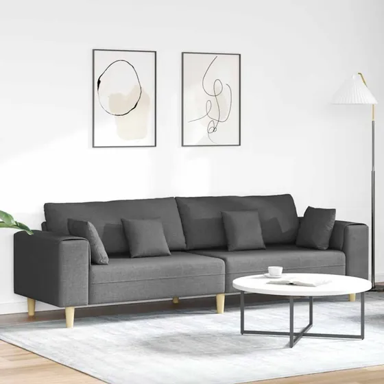 vidaXL Mørkegrå Stof Sofa med Pude 250 x 77 x 76 cm