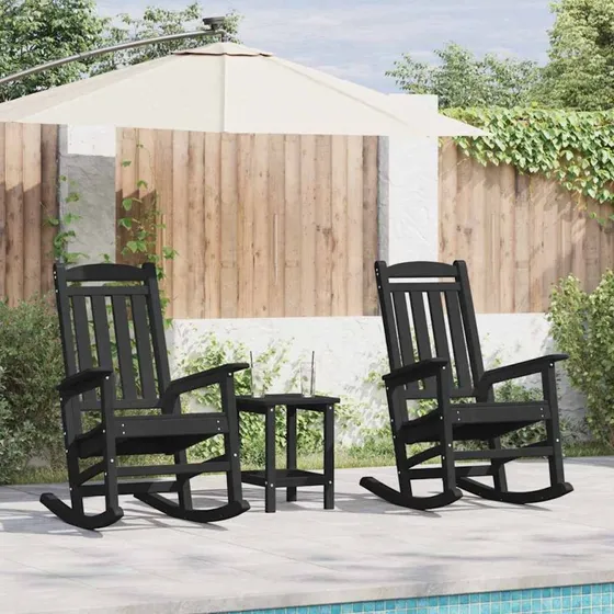 vidaXL Gyngestol 2 stk, Sort, 92 x 70 x 108 cm