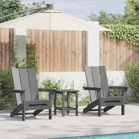 vidaXL Have Stol 2 pcs Lysegrå 80,5 x 74,5 x 92 cm Polyethylen