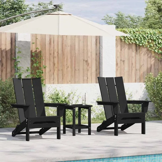 vidaXL Have Stol 2 stk Sort 80,5 x 74,5 x 92 cm Polyethylen
