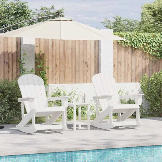 vidaXL Adirondack Gyngestol 2 stk Hvid HDPE