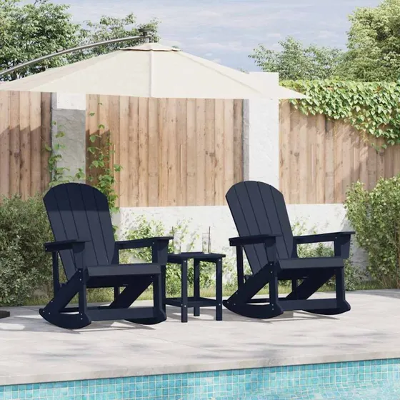 vidaXL Adirondack Gyngestol 2 stk Mørkeblå HDPE