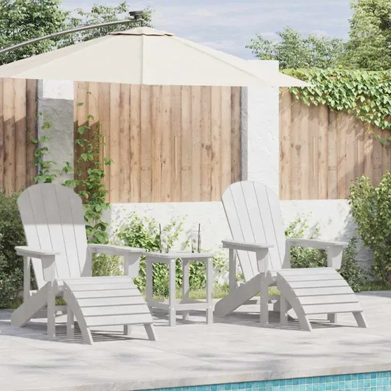 vidaXL Have Stol 2 stk Hvid 83 x 74 x 92 cm Polyethylen