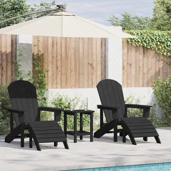 vidaXL Have Stol 2 stk Sort 83 x 74 x 92 cm Polyethylen
