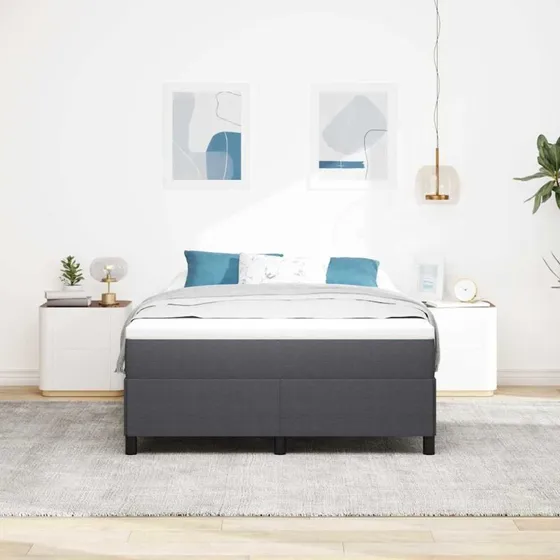 vidaXL Box Spring Seng Mørkegrå 160 x 200 cm
