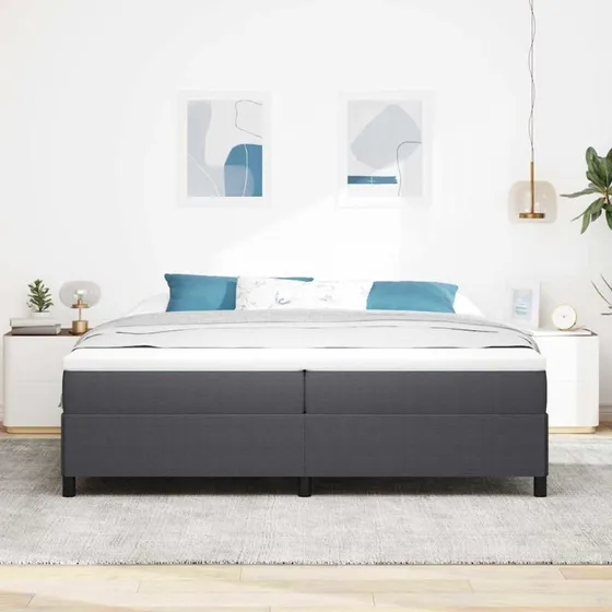 vidaXL Box Spring Seng Mørkegrå 200x200 cm Velourstof