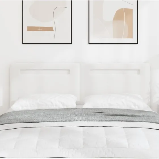 vidaXL LED-sengegavl Hvid 160 cm Faux læder