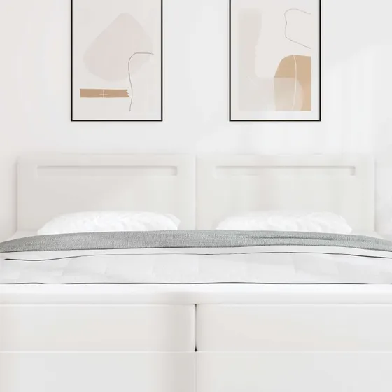 vidaXL LED-sengegavl Hvid 200 cm Faux læder