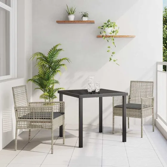 vidaXL Have Stol 2 stk Lysegrå 55 x 53 x 85 cm Polyrattan