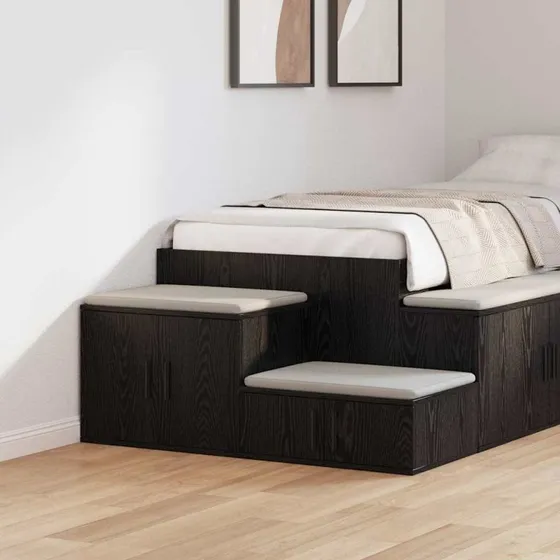 vidaXL Opbevaringsskab 2 stk, Sort, 127 x 41 x 40 cm, Konstrueret træ