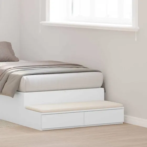 vidaXL Sengeskuffer Hvid 90 x 36,5 x 16,5 cm Træ